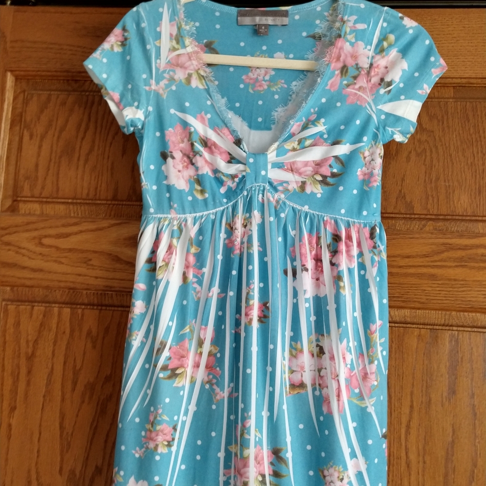 Style That Works Blue Print Top